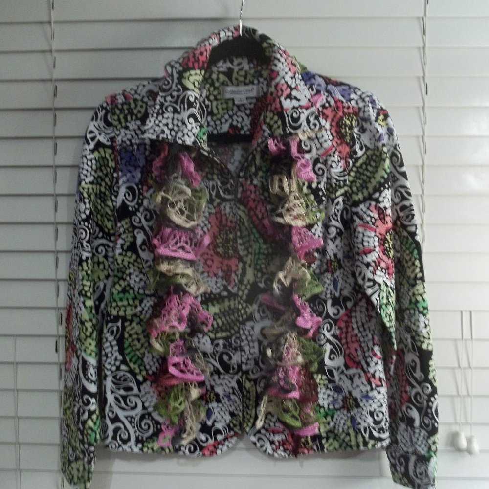 Coldwater Creek - Zip up Jacket,  Colorful ** EUC **